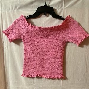 Excellent Condition H&M Size S Pink Crop Top Off the Shoulders